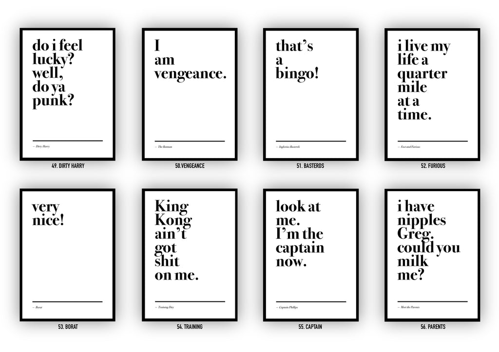 Movie Quote Prints: Minimalist Design Film Posters