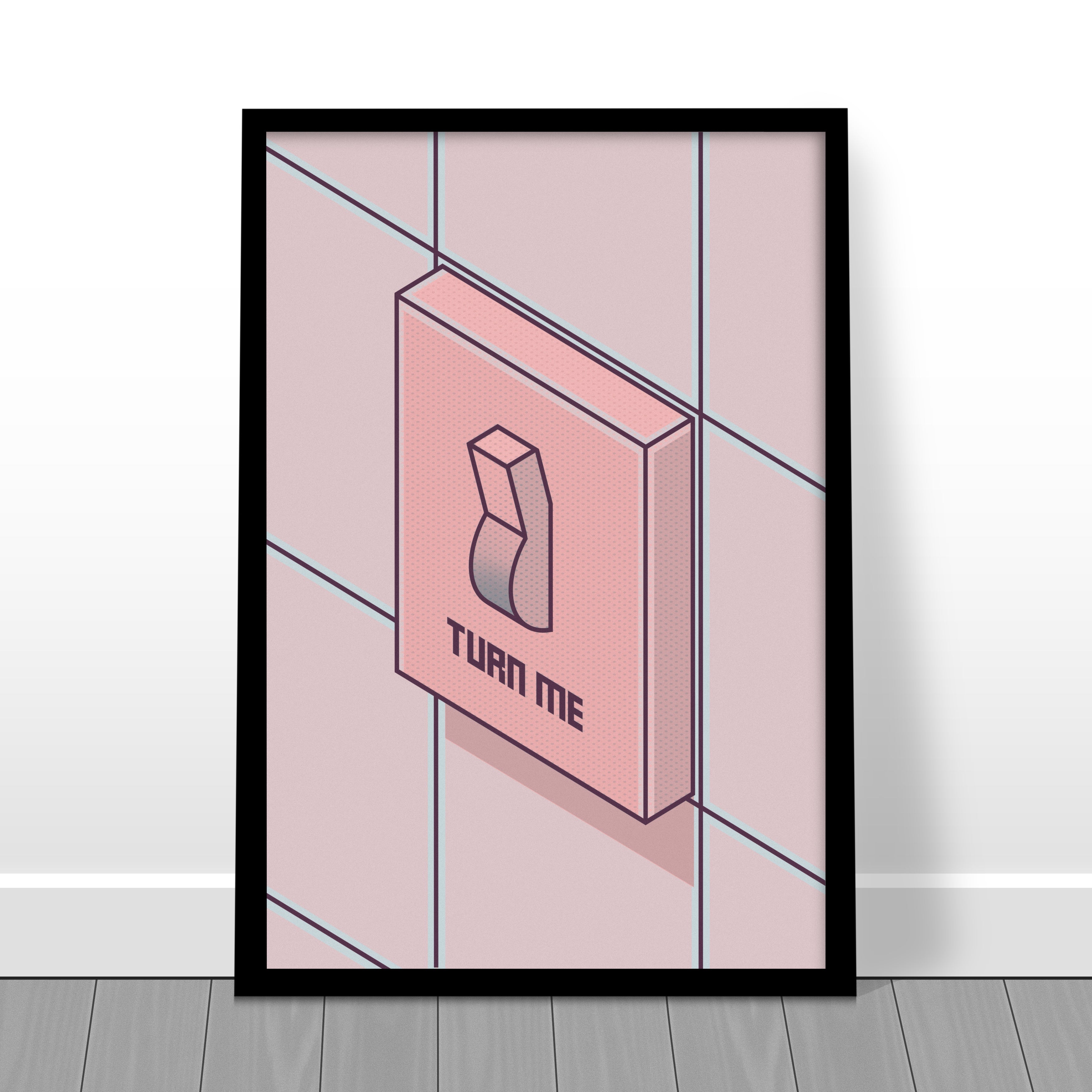 "Turn Me" Isometric Minimalist Design Print